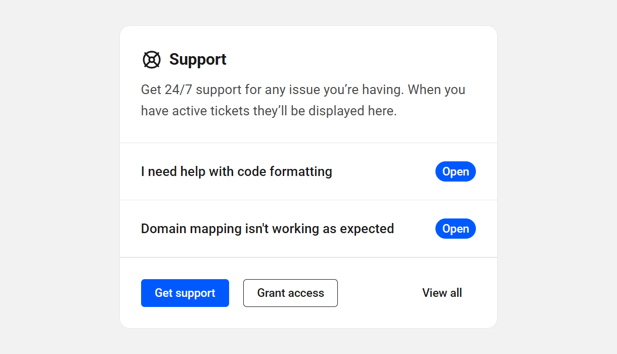 WPMU DEV Dashboard Support widget