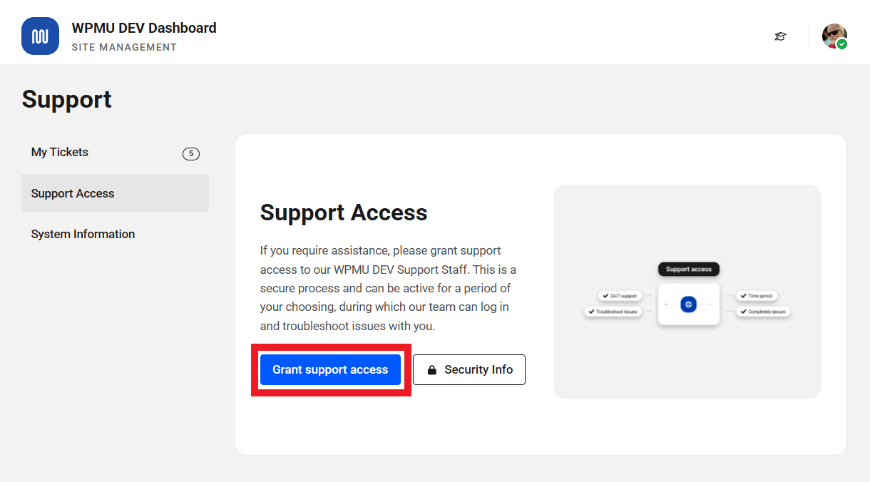 Grant access to WPMU DEV support