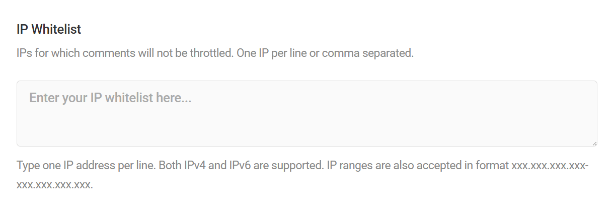 Whitelist options in Branda comments control module