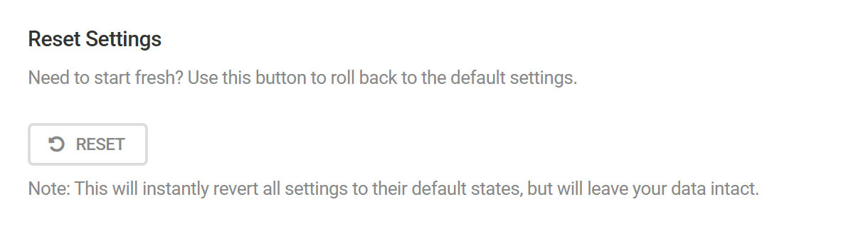 Reset Branda settings