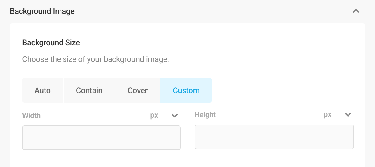 Background size settings