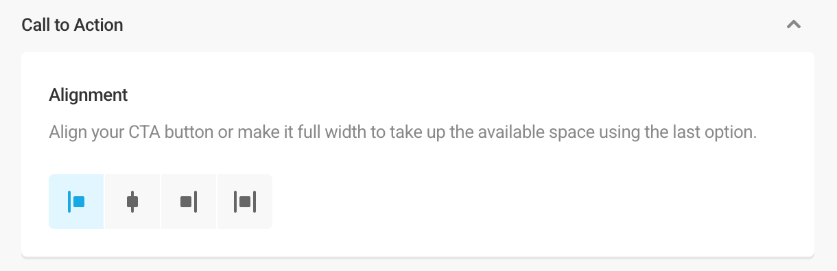 Call to action button alignment