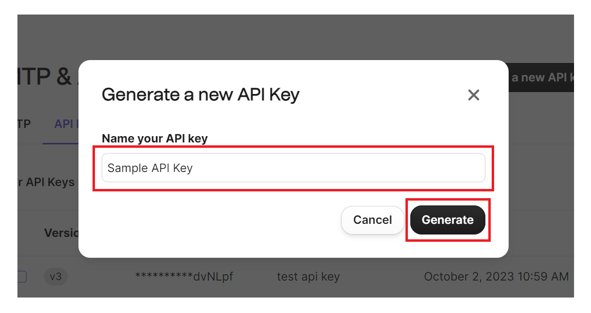 Create new Brevo API key for integration with Hustle