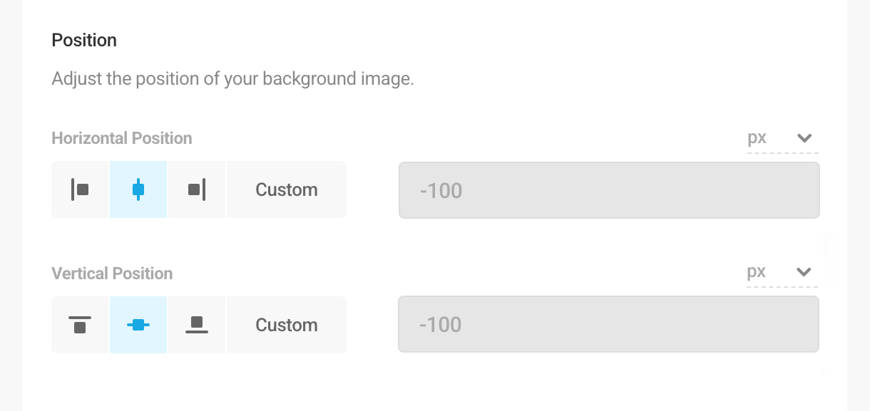 Background image position in Hustle