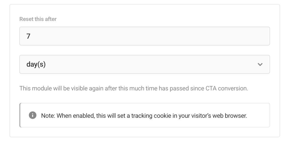 Set cookie expiration for visibility after CTA conversion