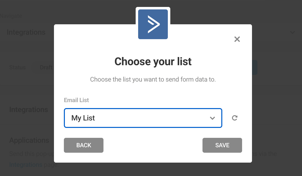 Select ActiveCampaign list in Hustle opt-in module