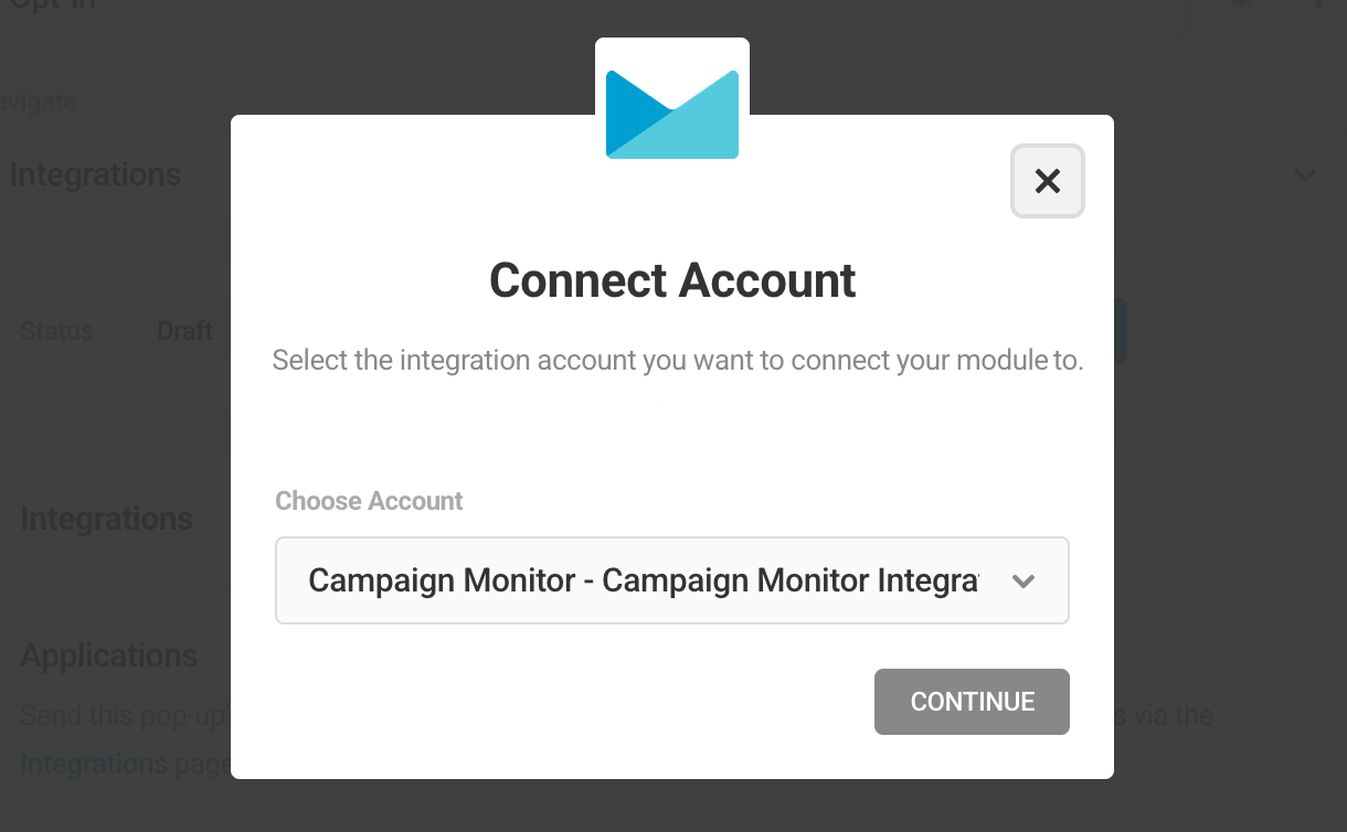 Connect to Campaign Monitor account in Hustle opt-in module