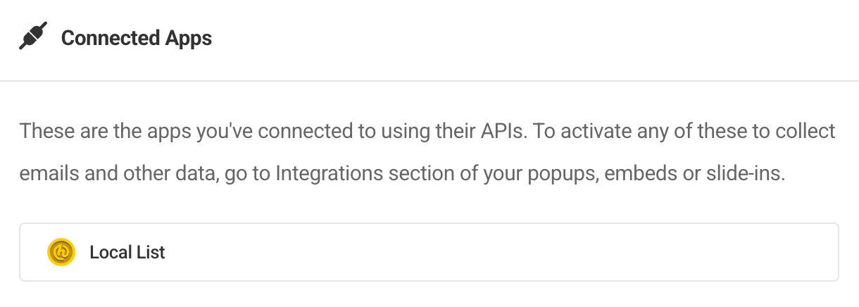 Connected Apps on Hustle integration screen