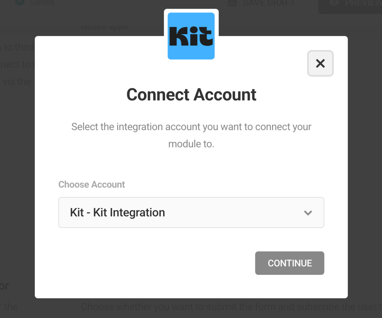 Connect to Kit account in Hustle opt-in module