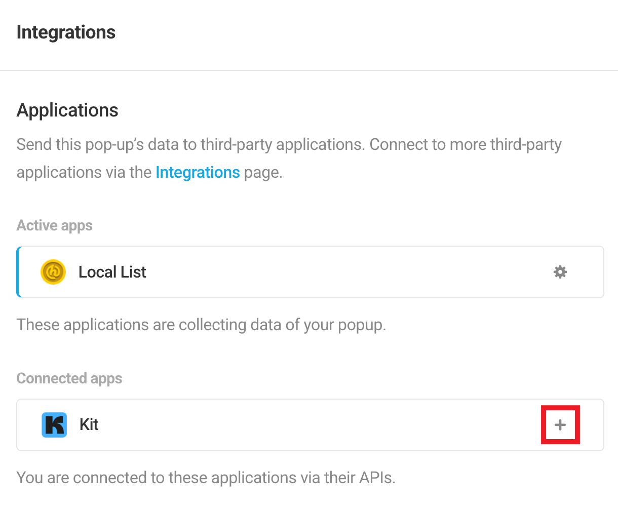 Select Kit integrated app in Hustle opt-in module