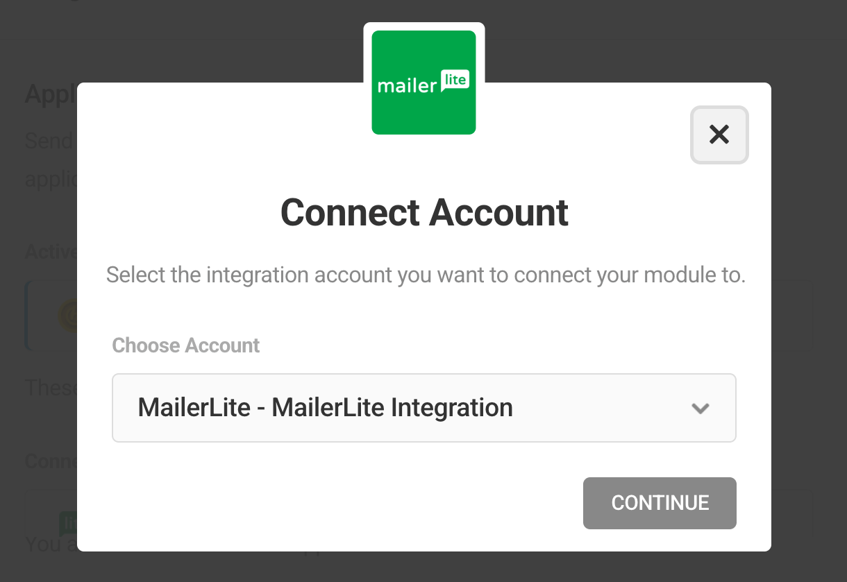Connect to MailerLite account in Hustle opt-in module
