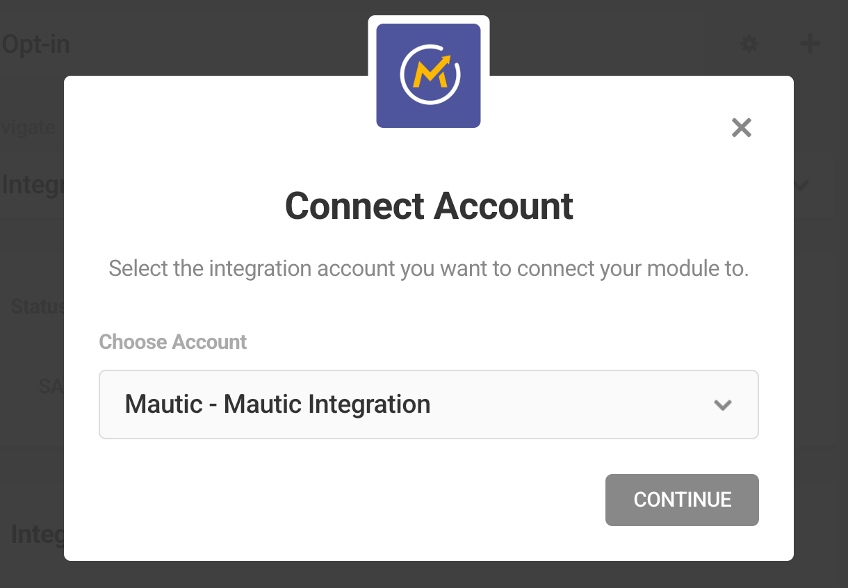 Connect to Mautic account in Hustle opt-in module