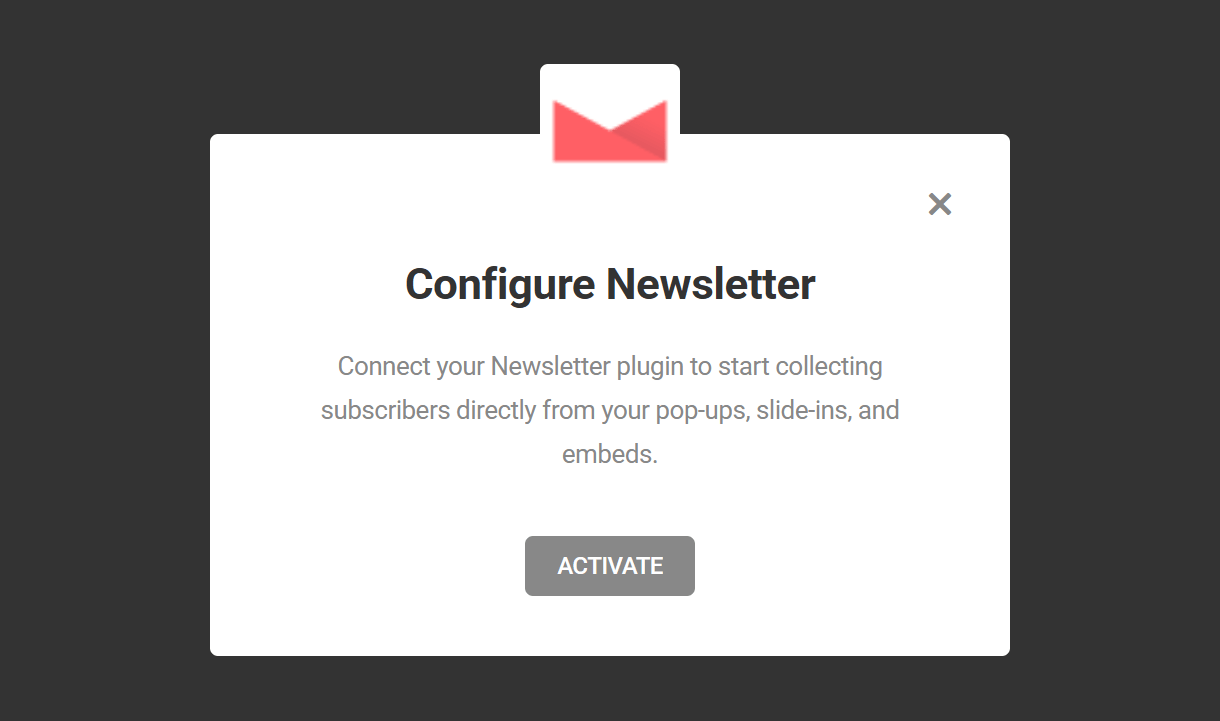 Activate Newsletter integration in Hustle