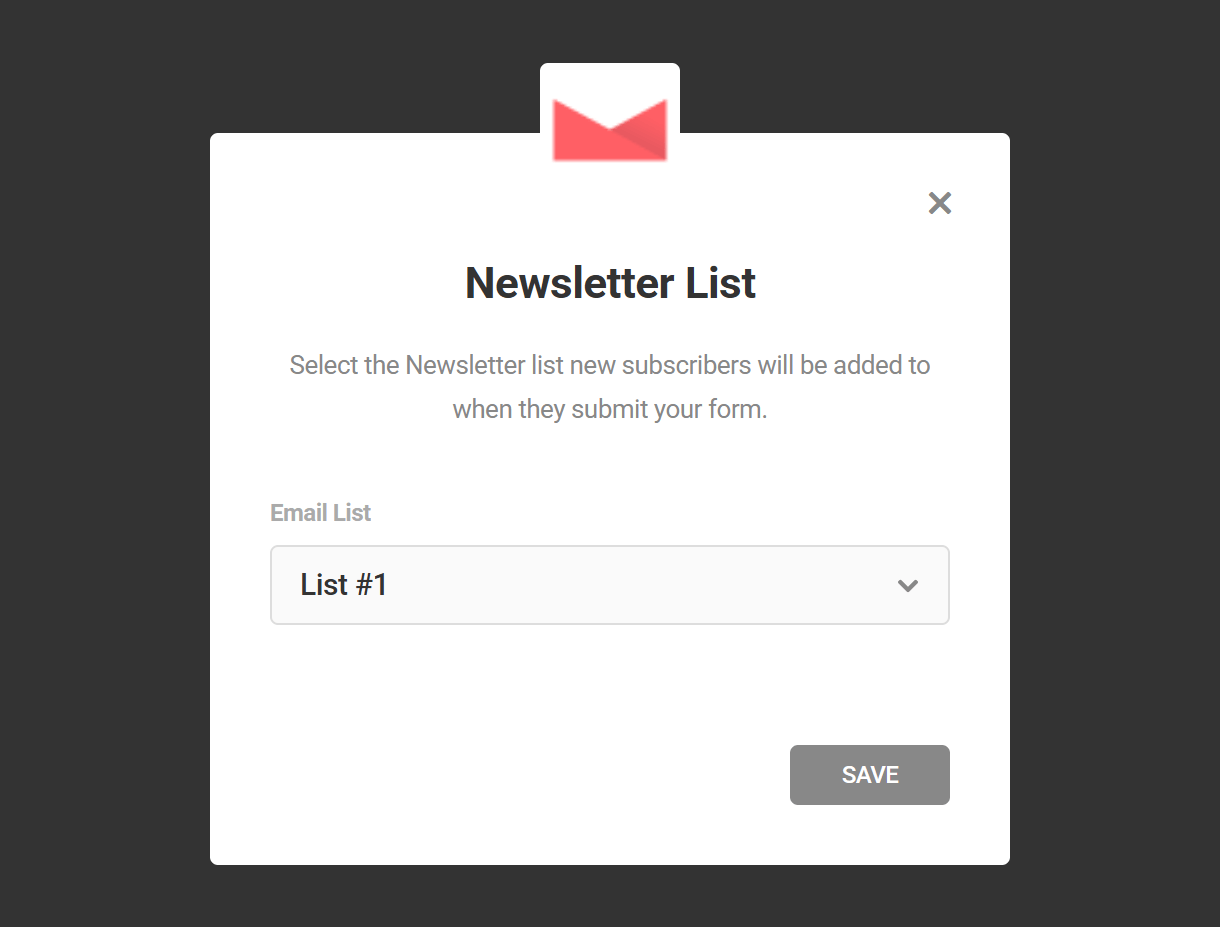 Select Newsletter list in Hustle opt-in module
