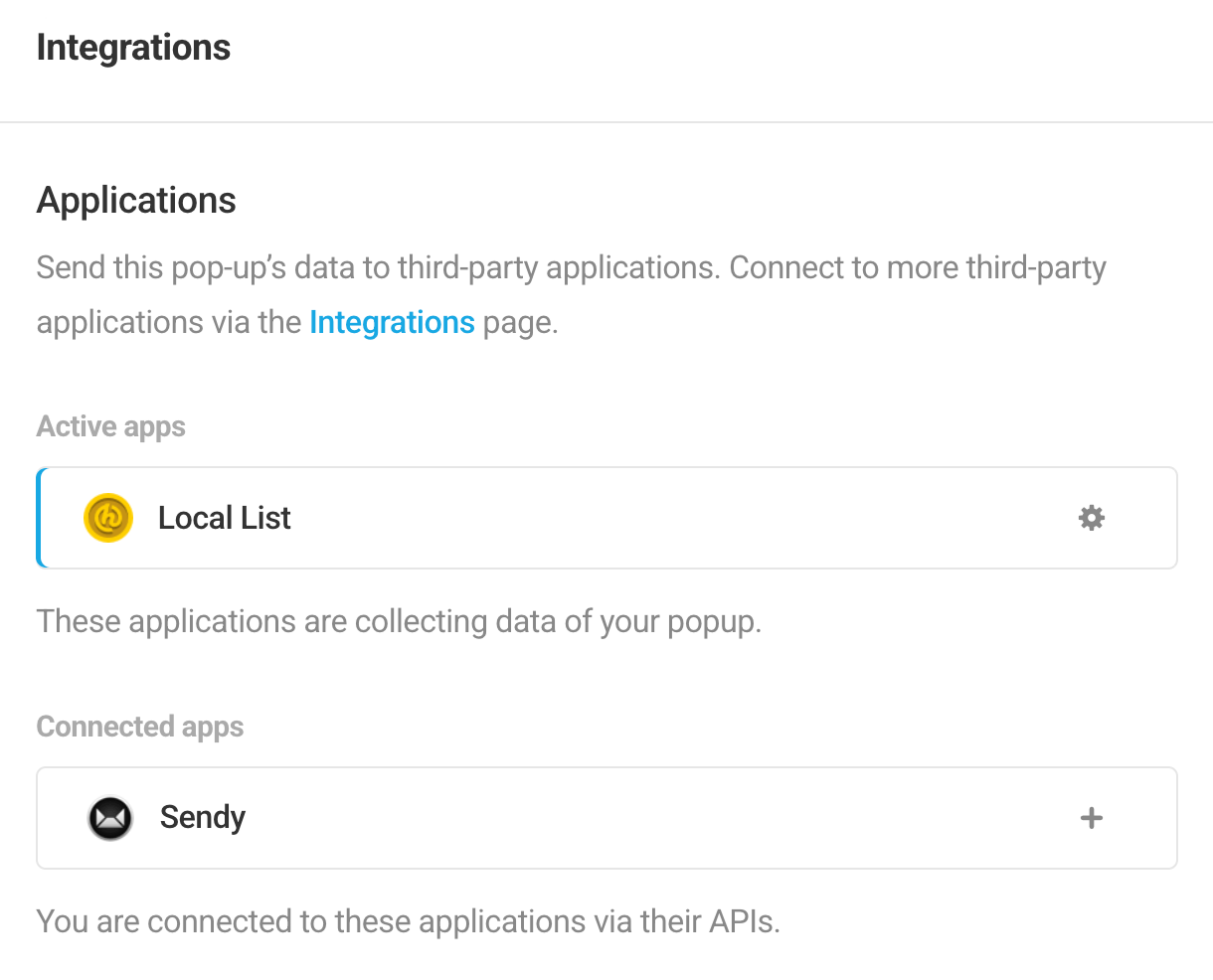 Select Sendy integrated app in Hustle opt-in module