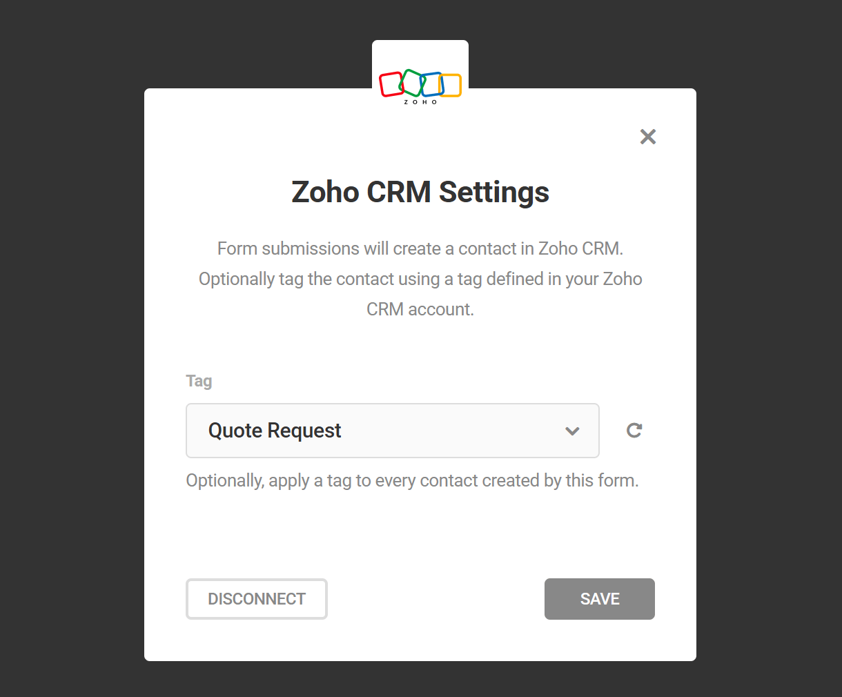 Add Zoho tag in Hustle opt-in module