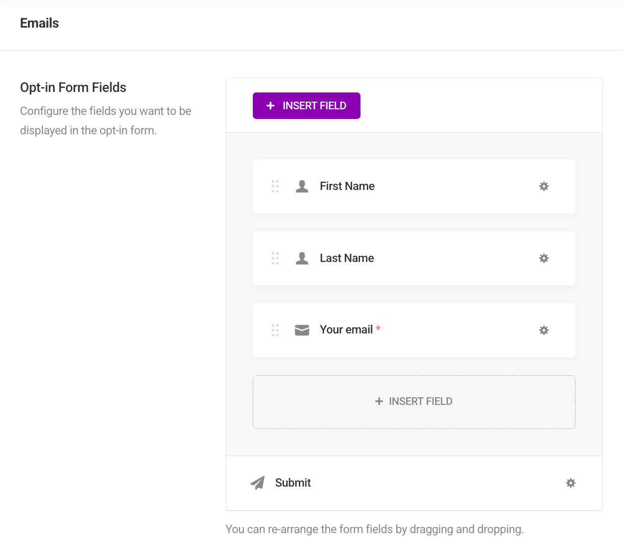 Email filed settings in Hustle modules