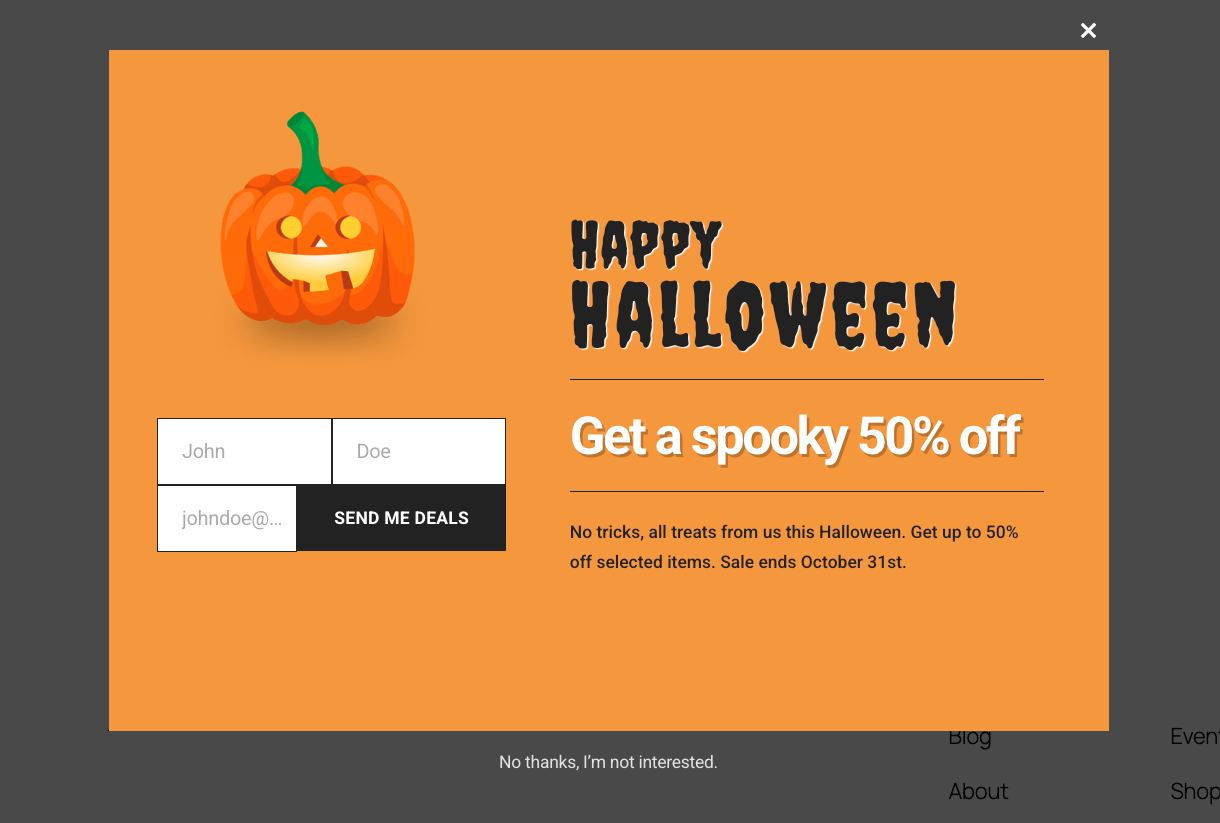 Content Focus Hustle popup module layout
