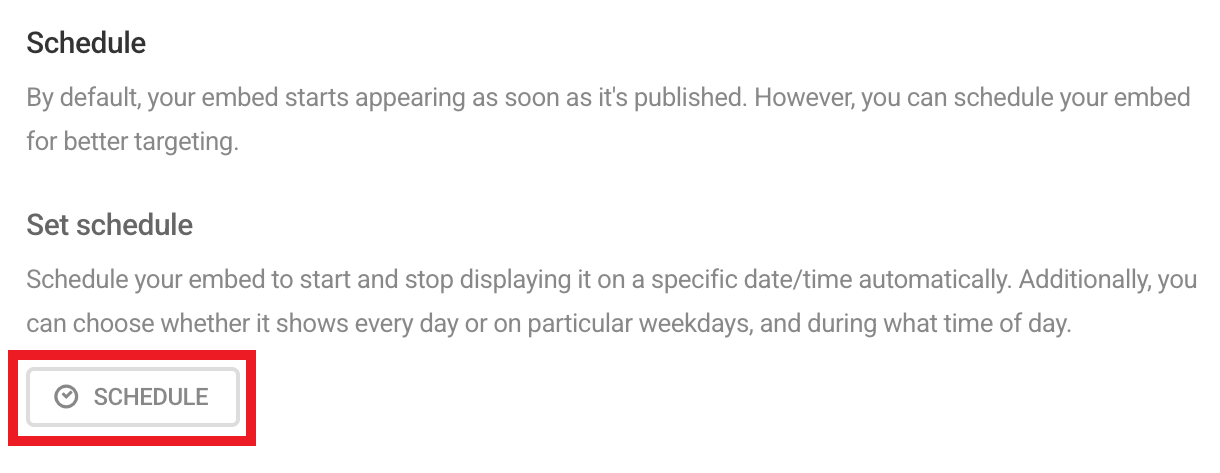 Create a display schedule for Hustle modules