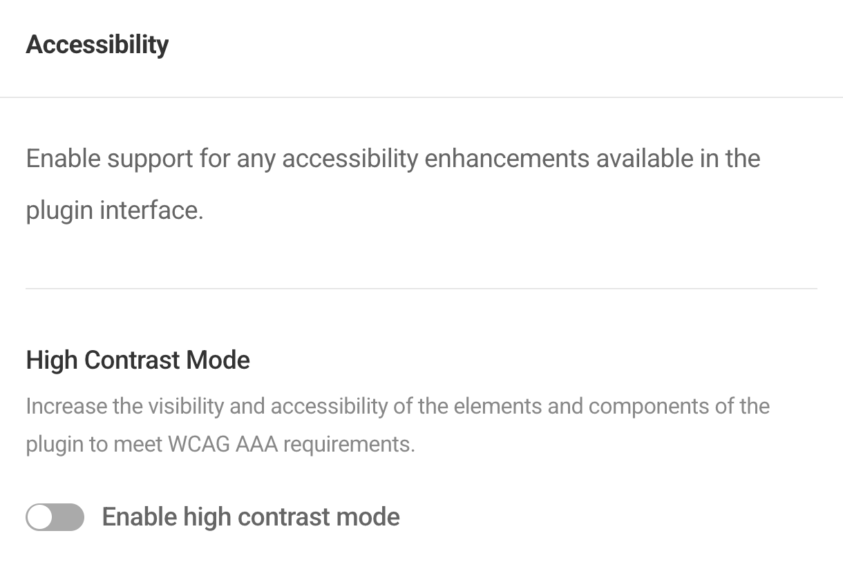 Accessibility options in Hustle