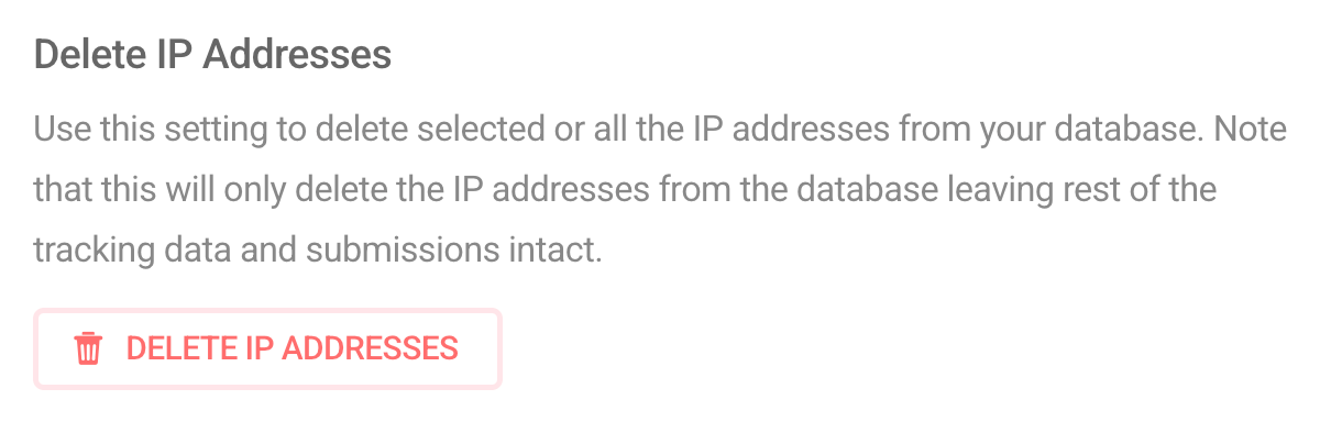 Delete IP data in Hustle