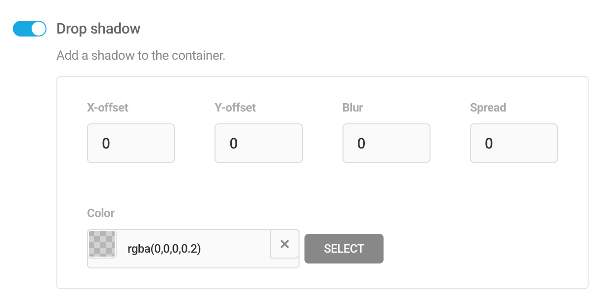 Drop shadow options in Hustle floating social module