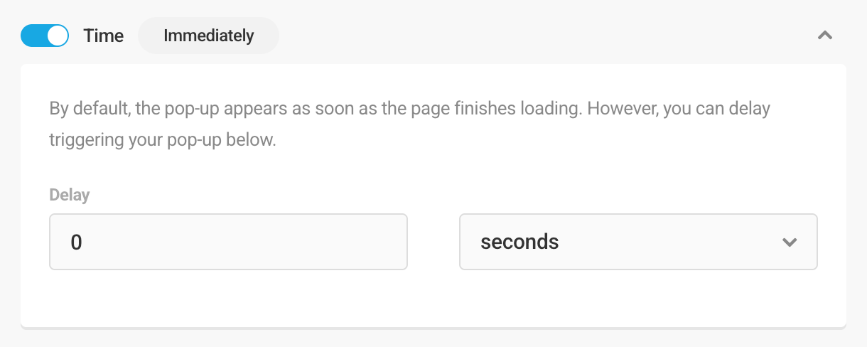 Behavior option to show a module after a specified time