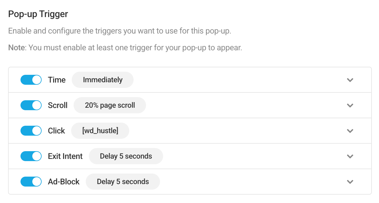 Module triggers in Hustle