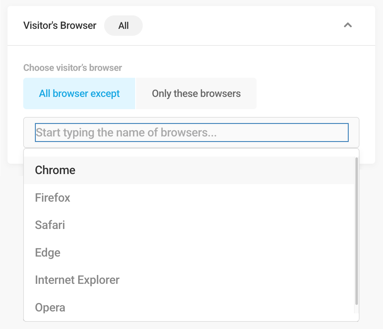 Visitor browser visibility condition in Hustle modules