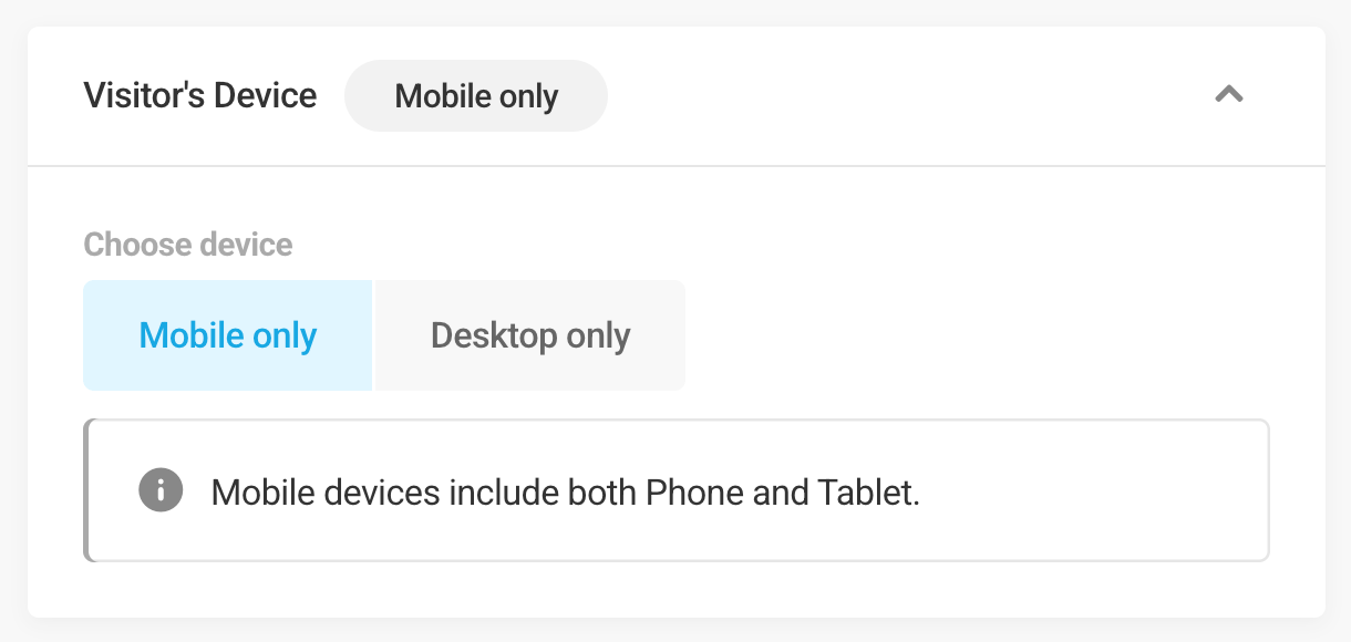 Visitor device visibility condition in Hustle modules