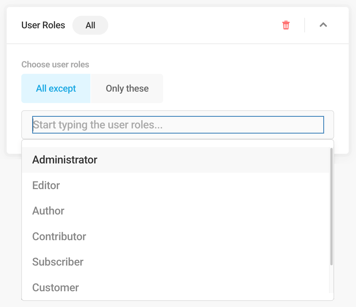 User role visibility condition in Hustle modules