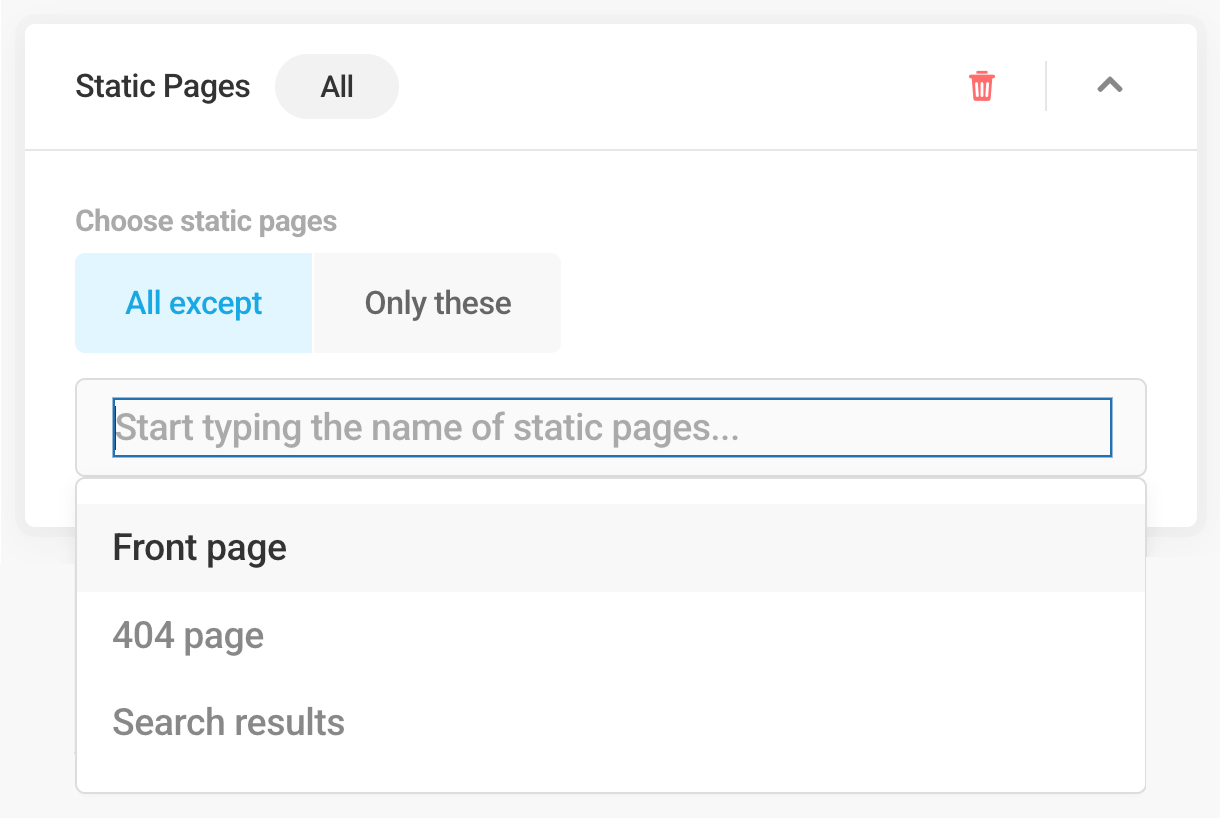 Static page visibility condition in Hustle modules
