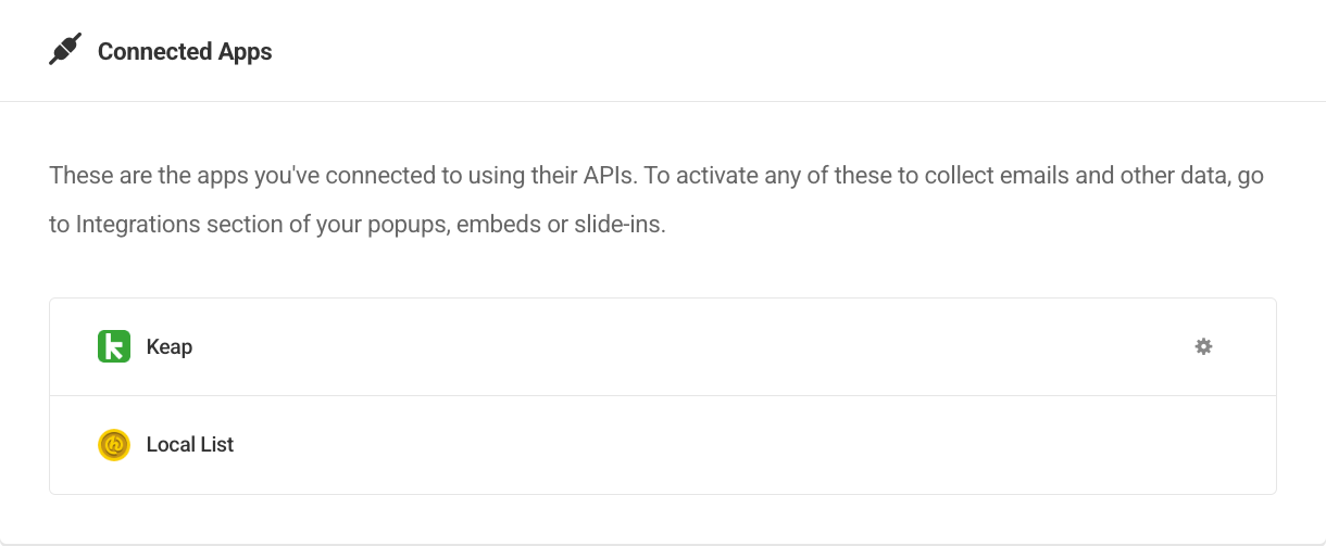 Keap Connected Apps