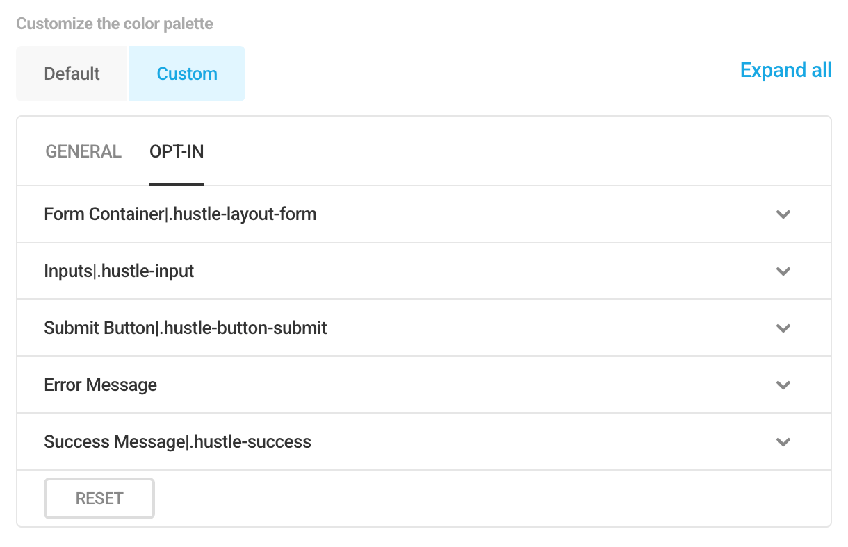 Opt-in color elements
