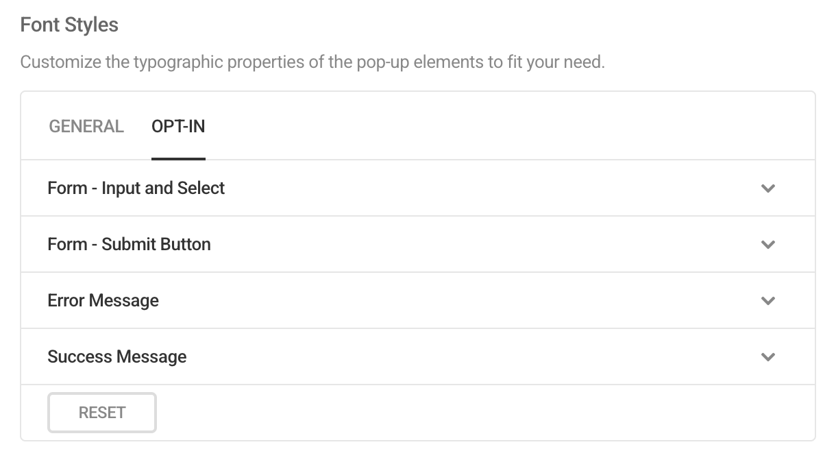 Opt-in font style elements