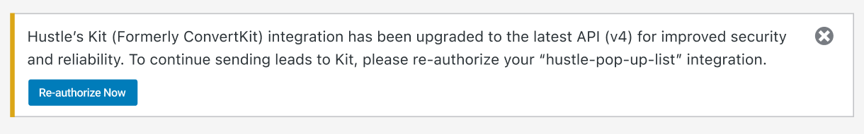 Re-authorize Kit integration
