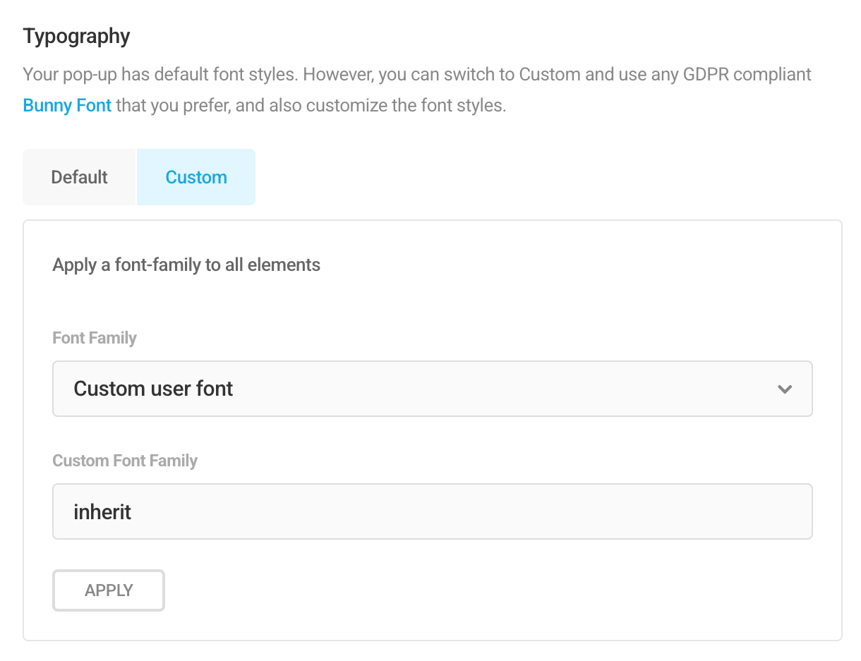 Typography for all elements