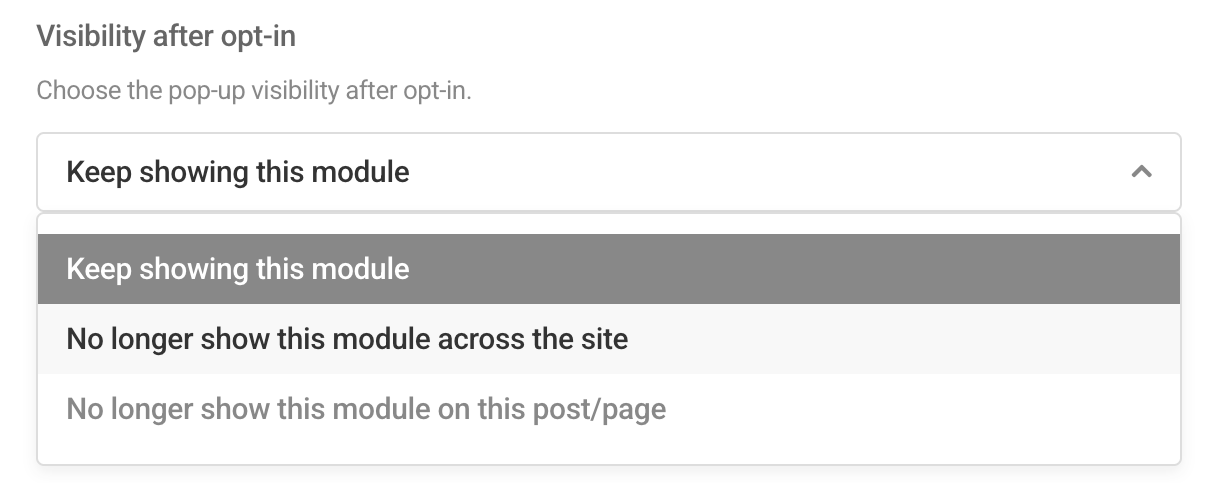 Visibility after opt-in