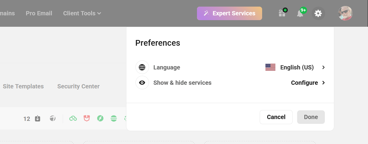 Edit your Hub preferences