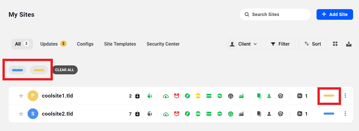 Clear custom label filters in The Hub