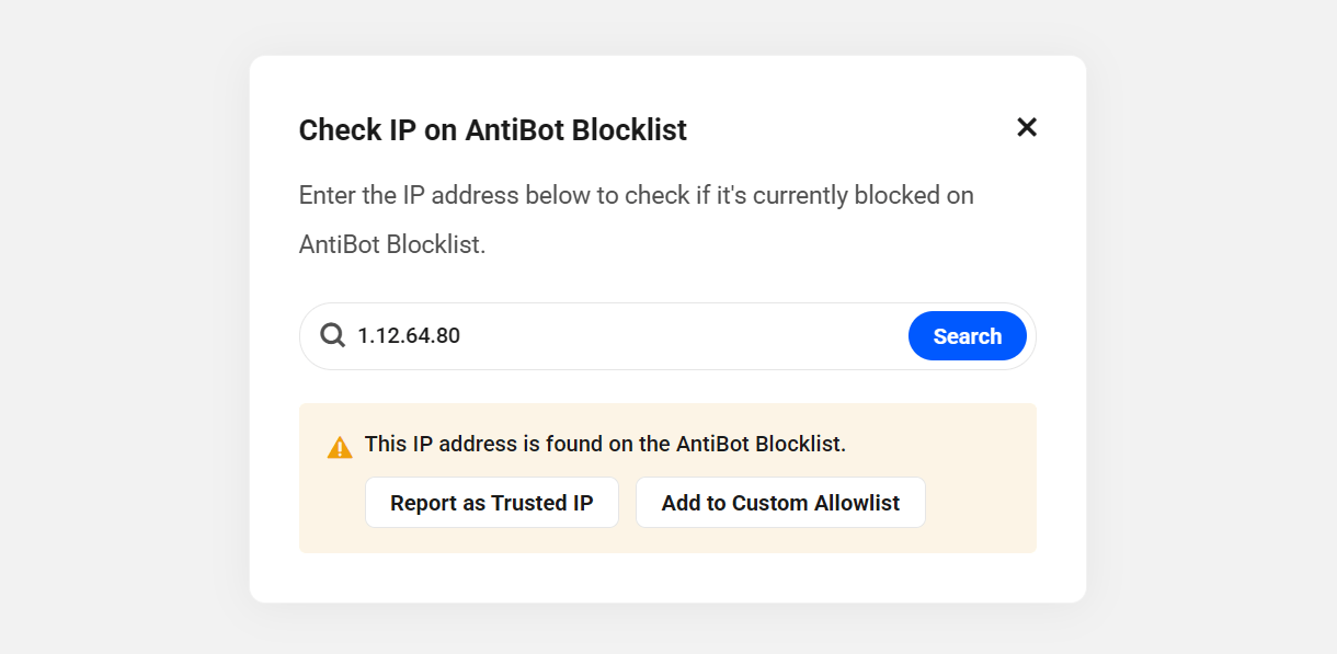 IP is on the AntiBot blocklist