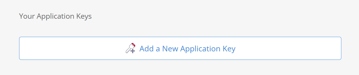 Create an app at Backblaze for Snapshot destination
