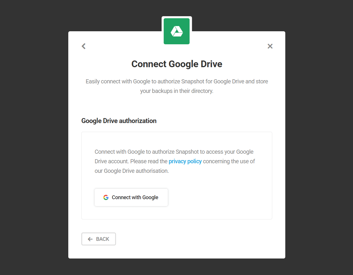 Connect with Google for Google Drive