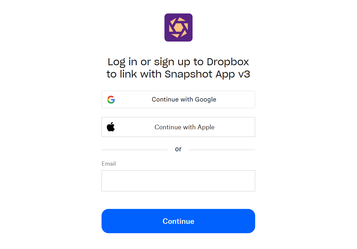 Sign into Dropbox