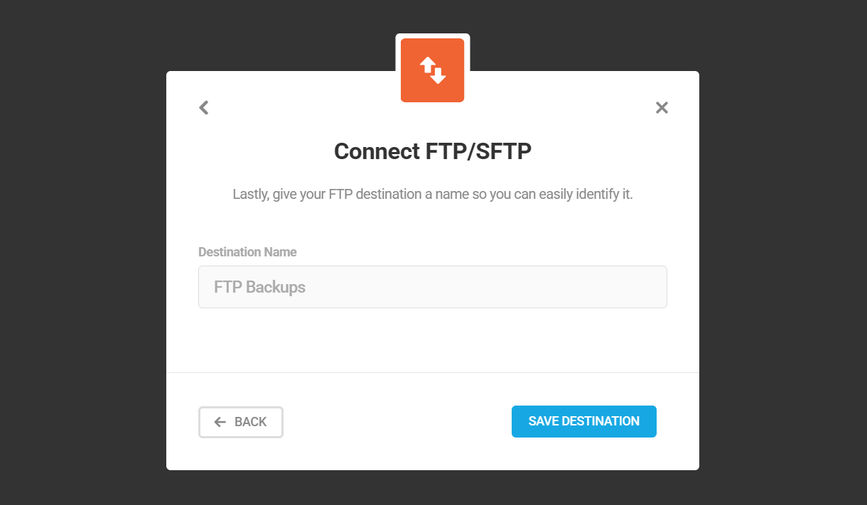Name your FTP connection in Snapshot