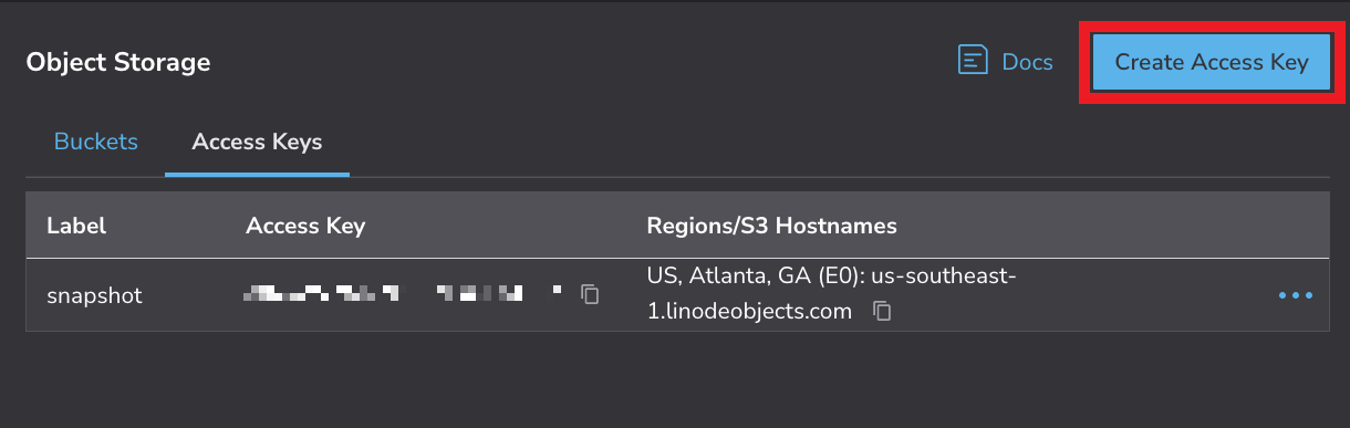 Generating Linode access keys