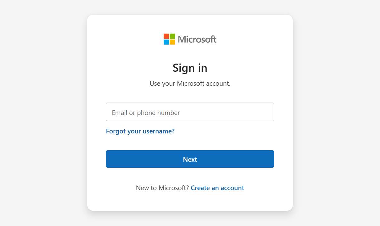 Sign in to your Microsoft account