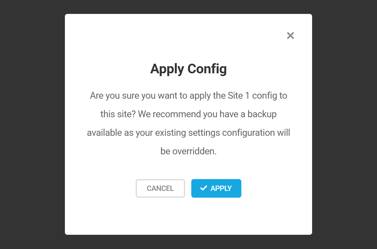 Apply a config in Snapshot