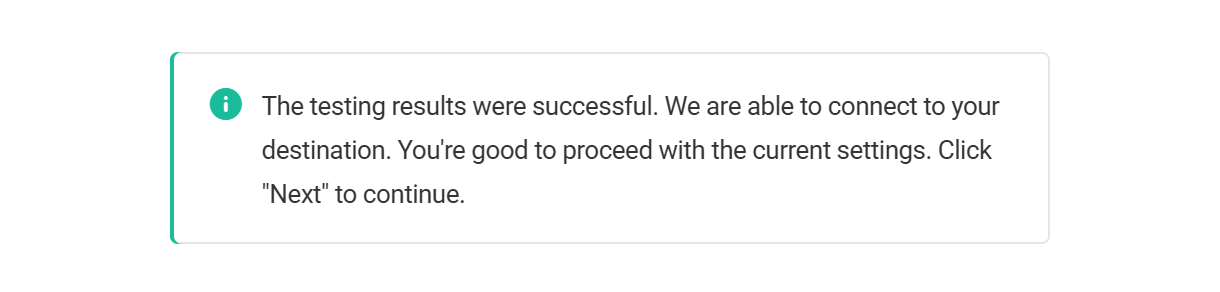 Notice of successful FTP connection in Snapshot