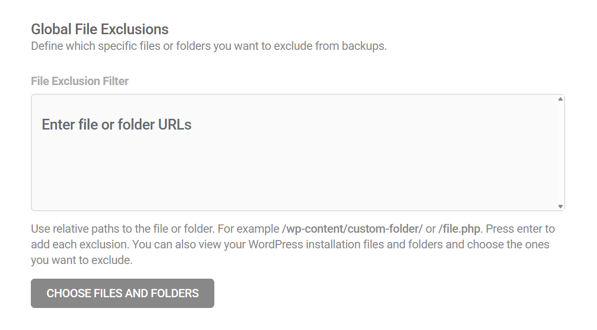 Snapshot global file exclusions